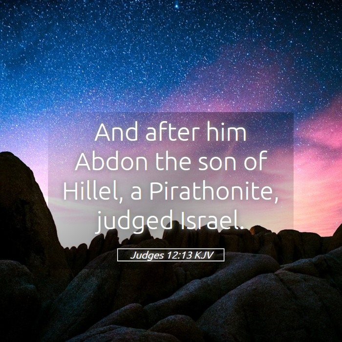 Judges 12:13 KJV Bible Study