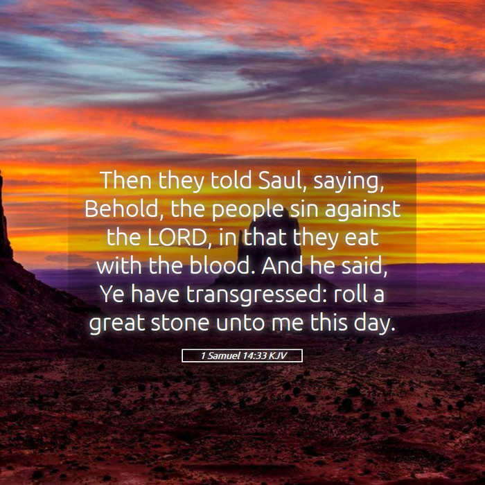 1 Samuel 14:33 KJV Bible Study