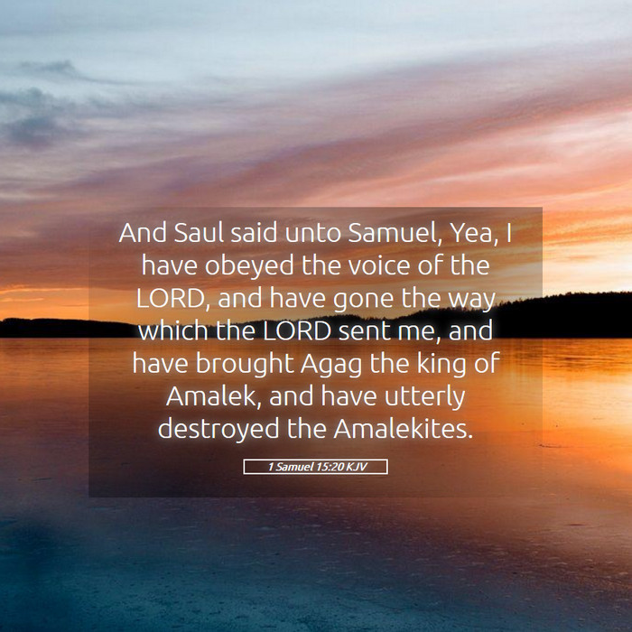 1 Samuel 15:20 KJV Bible Study