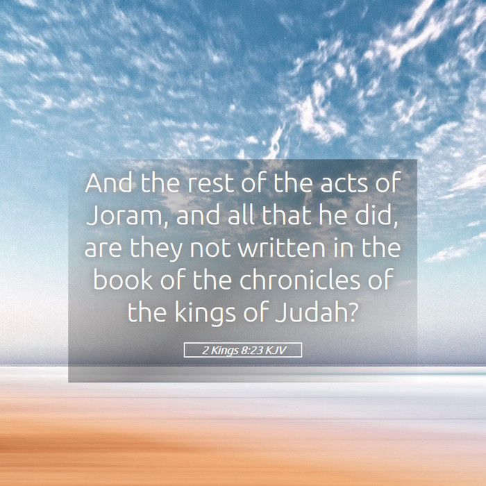 2 Kings 8:23 KJV Bible Study