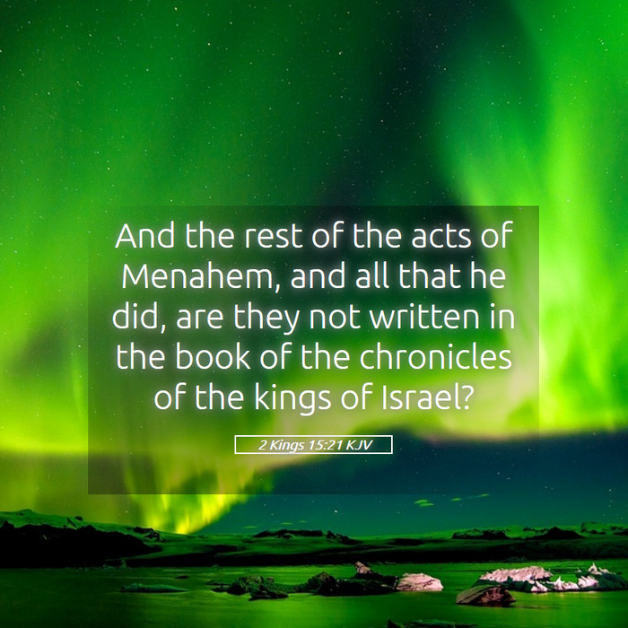 2 Kings 15:21 KJV Bible Study