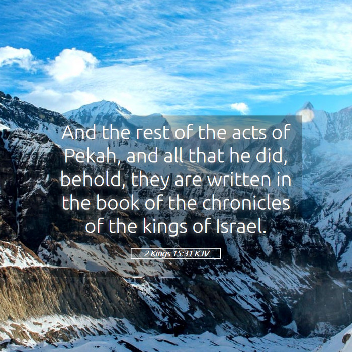 2 Kings 15:31 KJV Bible Study