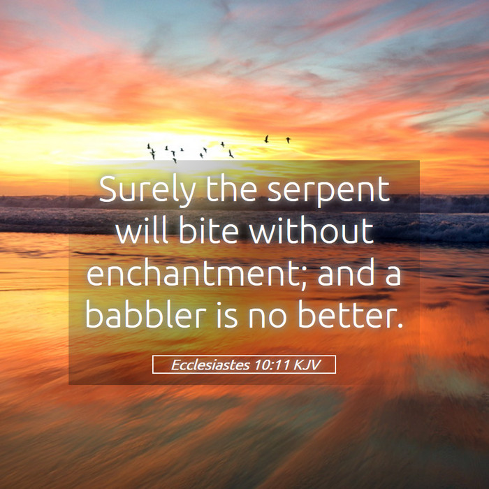 Ecclesiastes 10:11 KJV Bible Study