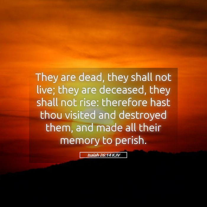 Isaiah 26:14 KJV Bible Study