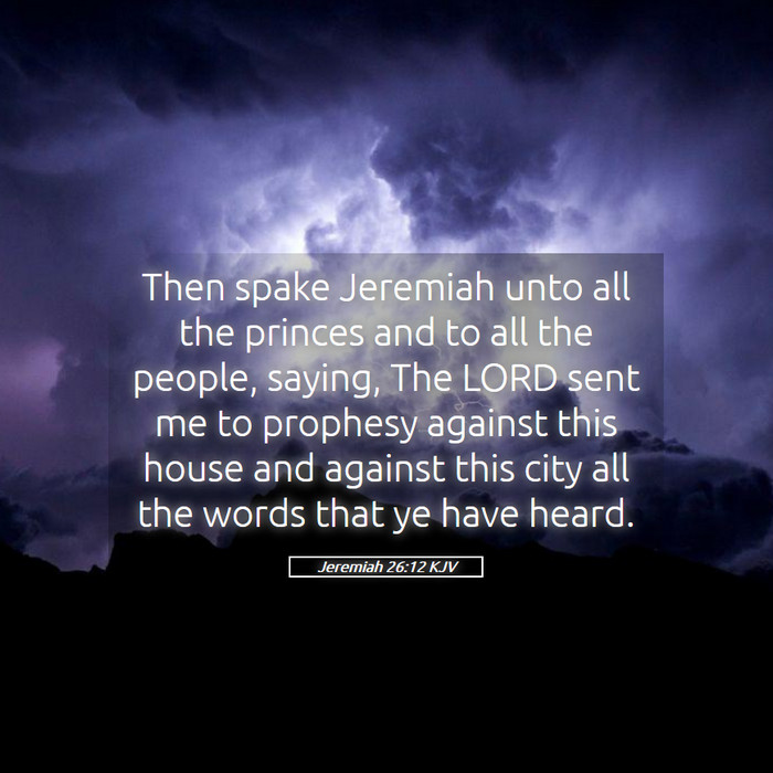 Jeremiah 26:12 KJV Bible Study