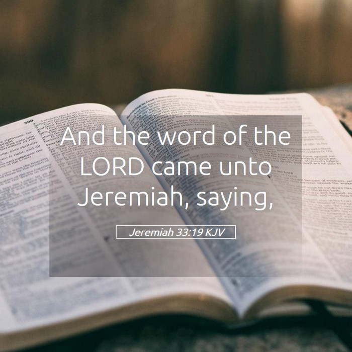 Jeremiah 33:19 KJV Bible Study